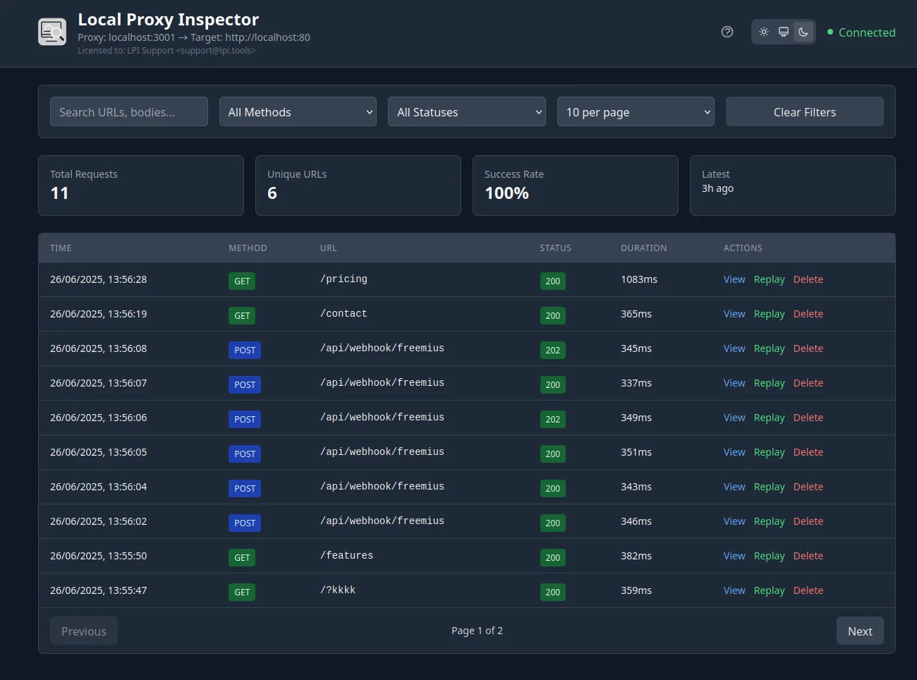 LPI Interface Screenshot