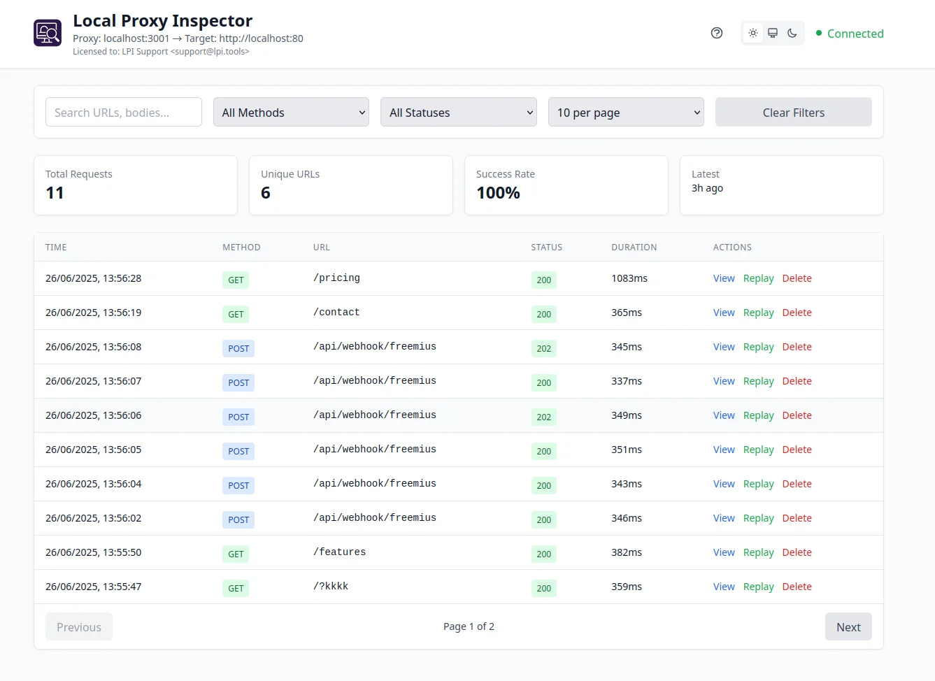 LPI Interface Screenshot
